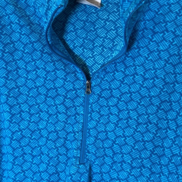 Columbia Women’s Turquoise Patterned 1/2 Zip Pullover Lightweight Fleece SzM - Picture 8 of 8